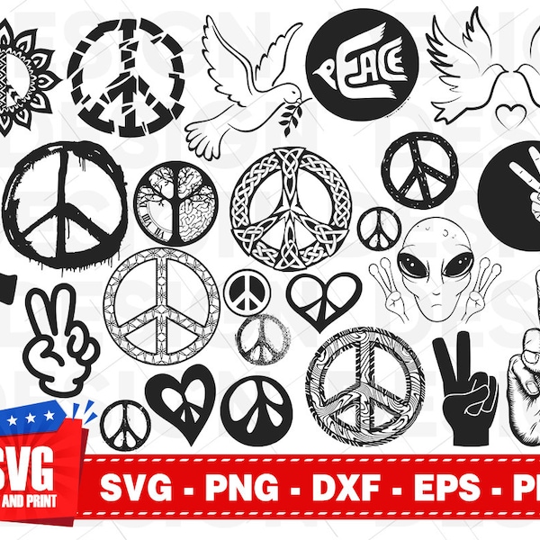 25 Vredesteken svg, vrede svg bundel, hippie svg, liefde vrede svg, vrede dxf, Vrede Symbolen, hippie silhouet, vrede gesneden vijl, cricut, dxf