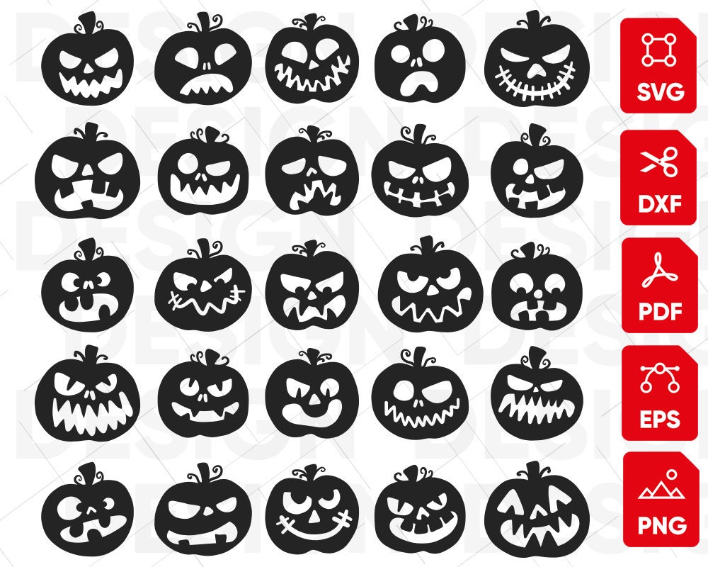 Pochoir Visage Citrouille Halloween Imprimer 25 Halloween citrouille silhouette svg citrouilles svg - Etsy France