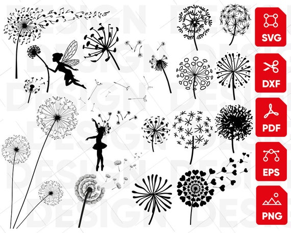 Download Dandelion Svg Bundle Cut Files Flower Cricut Files Summer Etsy