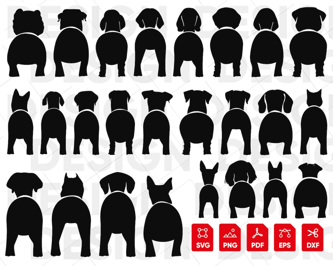 25 Dog Leash Holder SVG Dog Butt Bundle Dog Leash Vector - Etsy