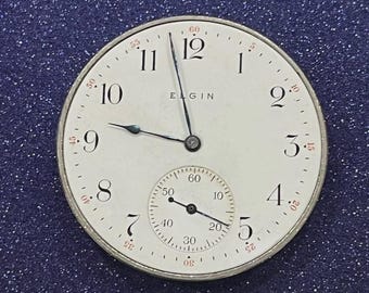 Movimiento de reloj de bolsillo Elgin de 12 s
