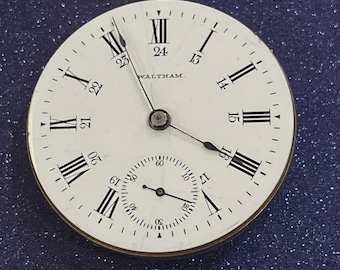 Movimiento de reloj de bolsillo Waltham de 18 s