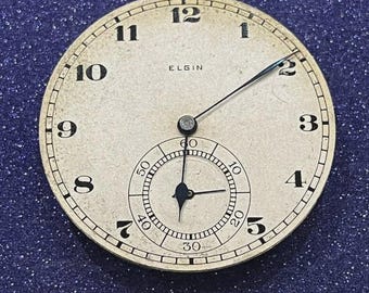 Movimiento de reloj de bolsillo Elgin de 12 segundos y 17 joyas