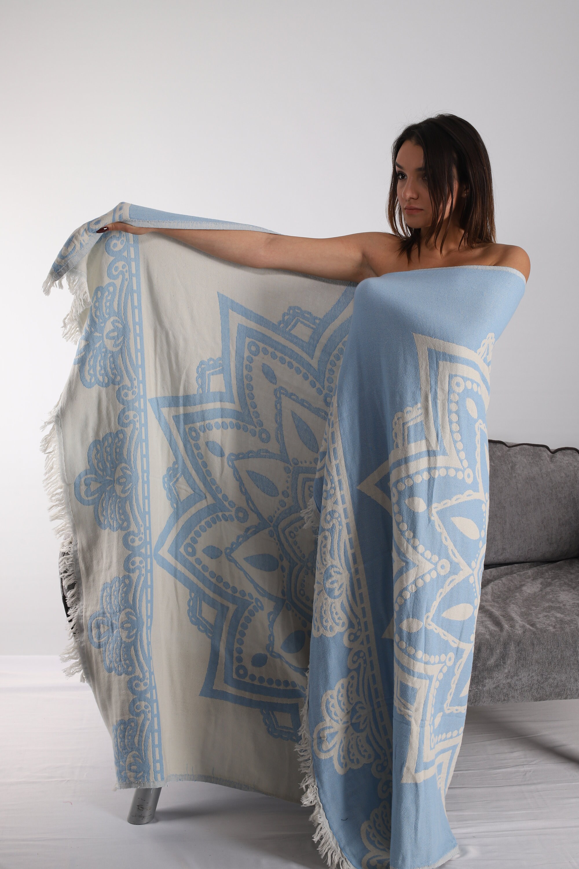 Sofa Throw Blanket Aztec Boho Blanket merry christmas | Etsy