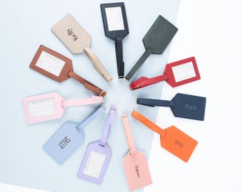 Monogrammed Vegan Leather Luggage Tag & Passport Cover: Personalized Travel Gift