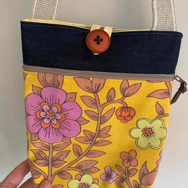 Reserved for marina - Vintage Roundelay cotton cross body bag