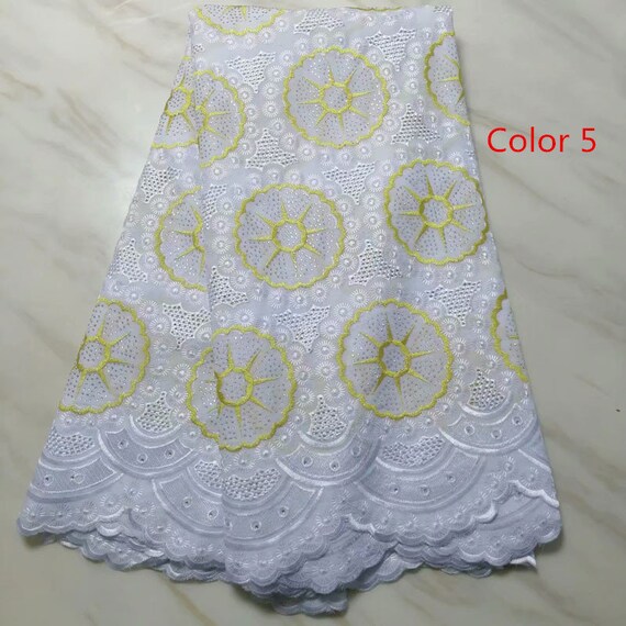 pqdaysun African Lace Fabric 5 Yards 2018 Nigerian Swiss Lace French Lace Net Fabric Embroidered Fabric African Lace Fabric Swiss 5 Yards for Wedding Party F50742 Purple, 5 Yards
