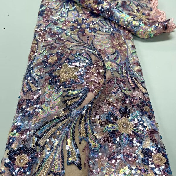 Beaded Lace Fabric Etsy