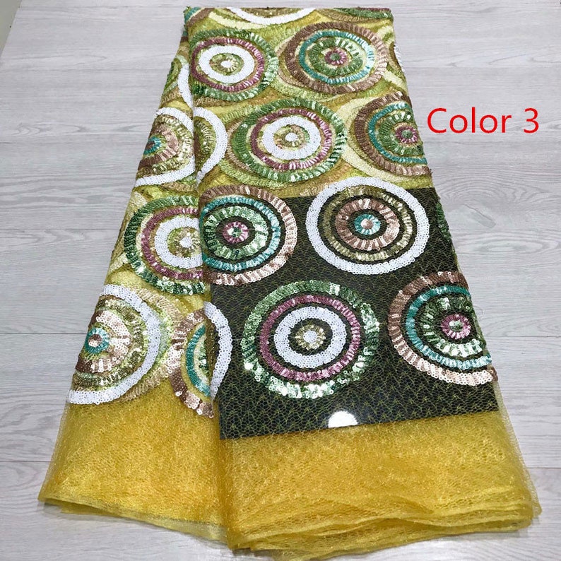 tulle lace fabric for wedding dress 2019 fashion design high quality sequins lace fabric 5 yardslot