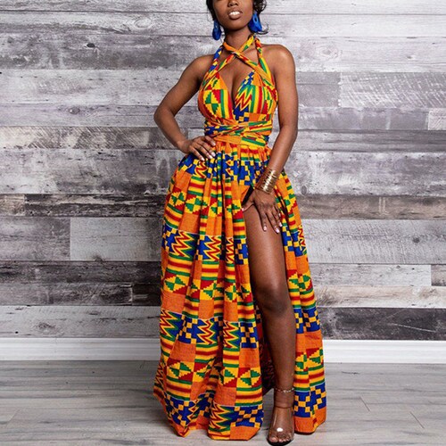 Ankara Maxi Dress/ African Print Maxi Dress/ Long African - Etsy