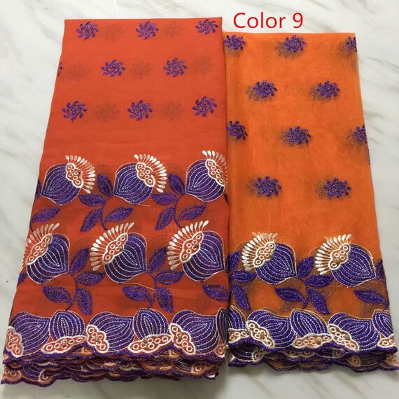 Tissu africain de dentelle en tissu tissu en Swiss Voile de dentelle en coton de 5 yards un avec chemisier 2 yards dans ensemble pour robe de mariée b14639 Tissu africain de dentelle en tissu tissu en Swiss Voile de dentelle en coton de 5 yards un avec chemisier 2 yards dans ensemble pour robe de mariée b14639