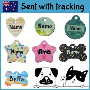 Personalised Pet Tag Dog Cat Puppy ID Tags Aluminium Customised Cute Pettags