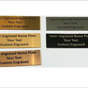 LASER Engraved FLEXI Name Plate Various sizes Trophy award plaque name textplate