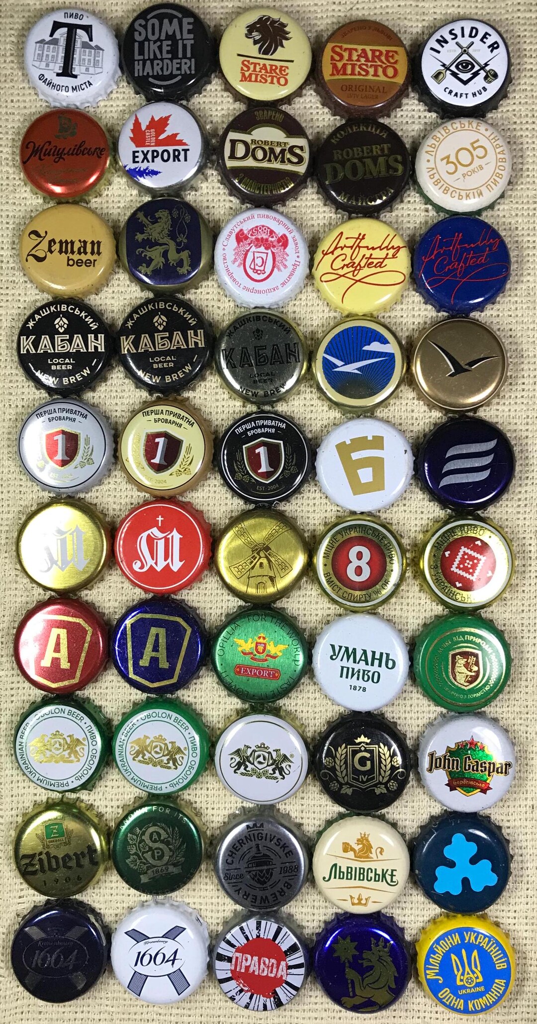 Set of 50 Ukraine Mix of Beer Bottle Caps, Great for Beer Crowncaps ...