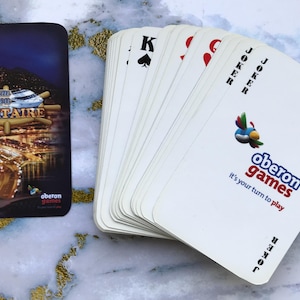 Carte da gioco di Oberon Games Dream Vacation Solitaire Mazzo completo molto raro da 54 carte