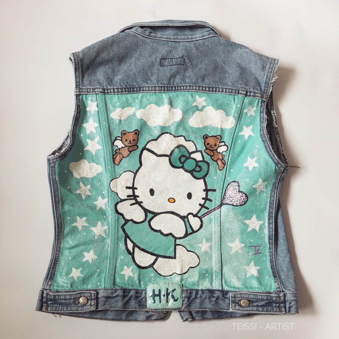 Hello kitty handpainted jackets Hand painted Jean Jacket Etsy