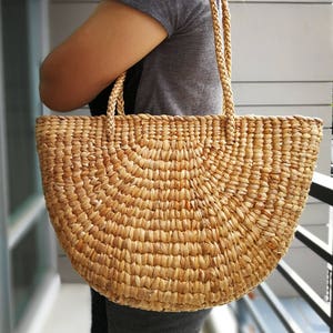 Natural Basket Handmade Straw bag  Water  Hyacinth Bag Woven Bag  Sea Grass Bag Beach Bag Hand Bag Shoulder Bag#2