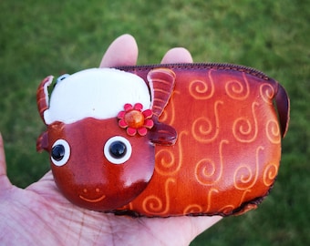 Leather coin purse ,Animal coin purse ,Wallet for kids ,coin pouches #B32021