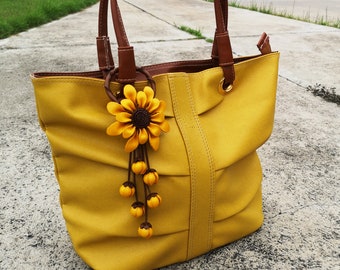 leather flower bag
