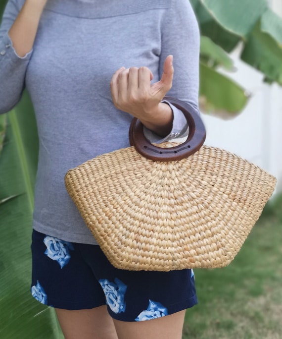 Sea and grass straw pouch sale