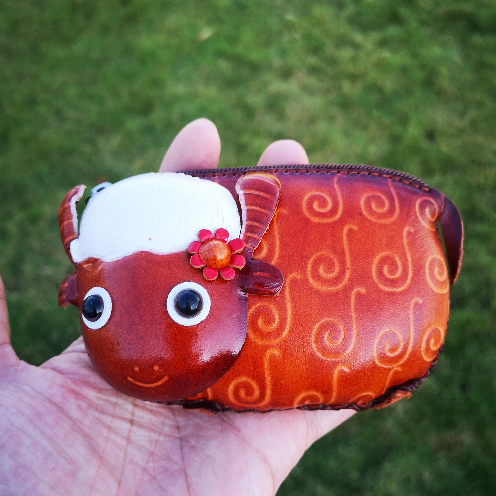 Leather Coin Purse animal Coin Purse wallet for Kids coin Pouches B32021 Etsy