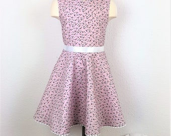 Einschulungskleid handgefertigt, Sommerkleid,  Einschulungsoutfit für Mädchen  Mädchen, Mädchenkleid mit Glockenrock, Elegantes Kleid
