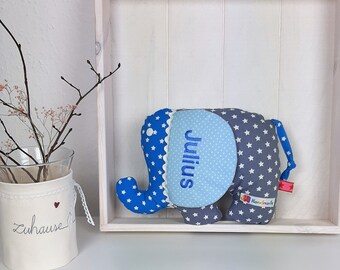 Kuscheltier Elefant mit Namen,handgefertigt,Elefantkissen,Geschenk für Baby,Kind,Personalisierter Geschenke,Stofftier mit Namen