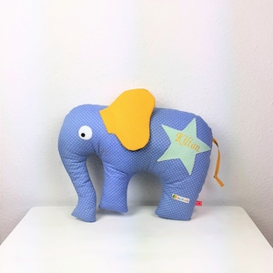 Cuddly toy elephant handmade, stuffed animal, elephant pillow personalized, elephant, elephant pillow, GIFT for child and baby, fabric plush toys