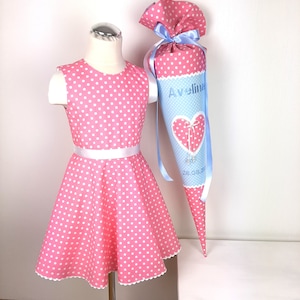 School dress school cone set handmade, school enrollment dress 2025, dress for girls, cone, school cone for girls, back to school dress