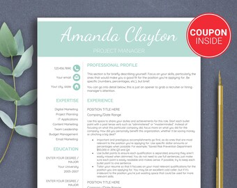 resume template modern resume templates creative resume etsy