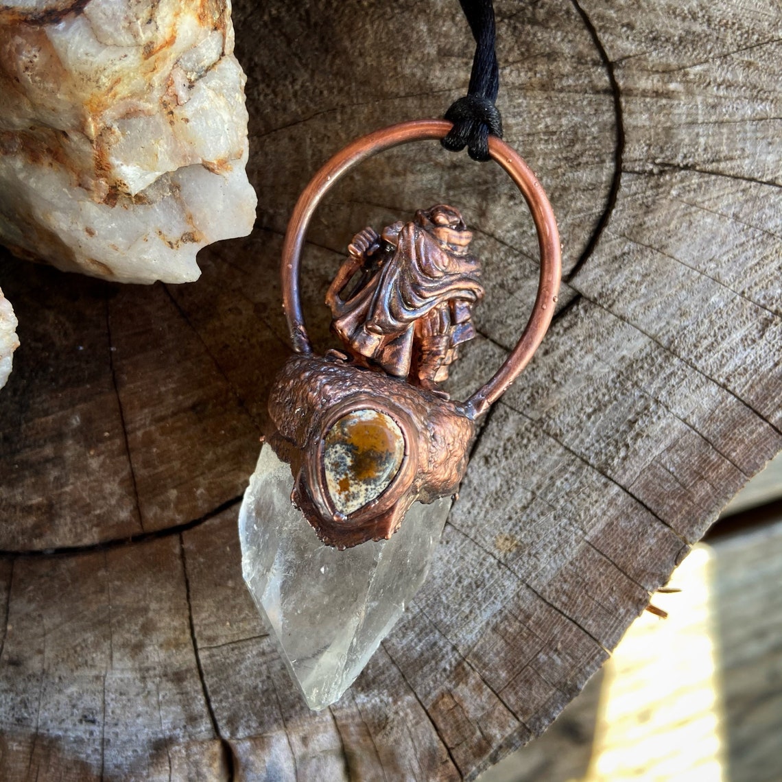 Copper Cloaked Thief/assassin on Raw Quartz With Picture - Etsy