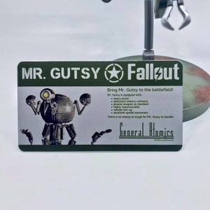 Fallout Mr Handy Mr gutsy 1/6 Toy Gaming Heads Display Plaque Aluminium