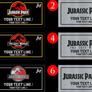 Jurassic Park, The Lost World, Fallen Kingdom, Display Plaques, Aluminium, Prop, Toy, Collectibles