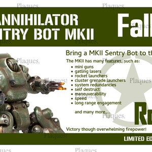 Fallout Statue Assaultron Sentry Bot Protectron Display Plaque ...