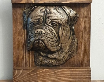 BULLMASTIFF - unique head relief on the wood
