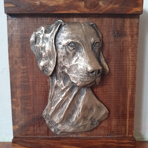 WEIMARANER - unique relief on the wood 100% HANDMADE