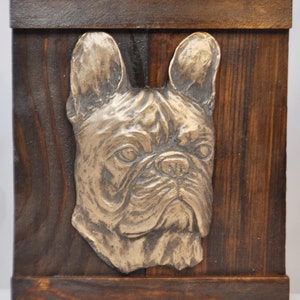 FRENCH BULLDOG - unique relief on the wood