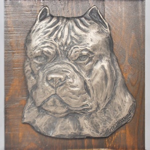 AMERICAN BULLY - einzigartiges Relief in Holzrahmen