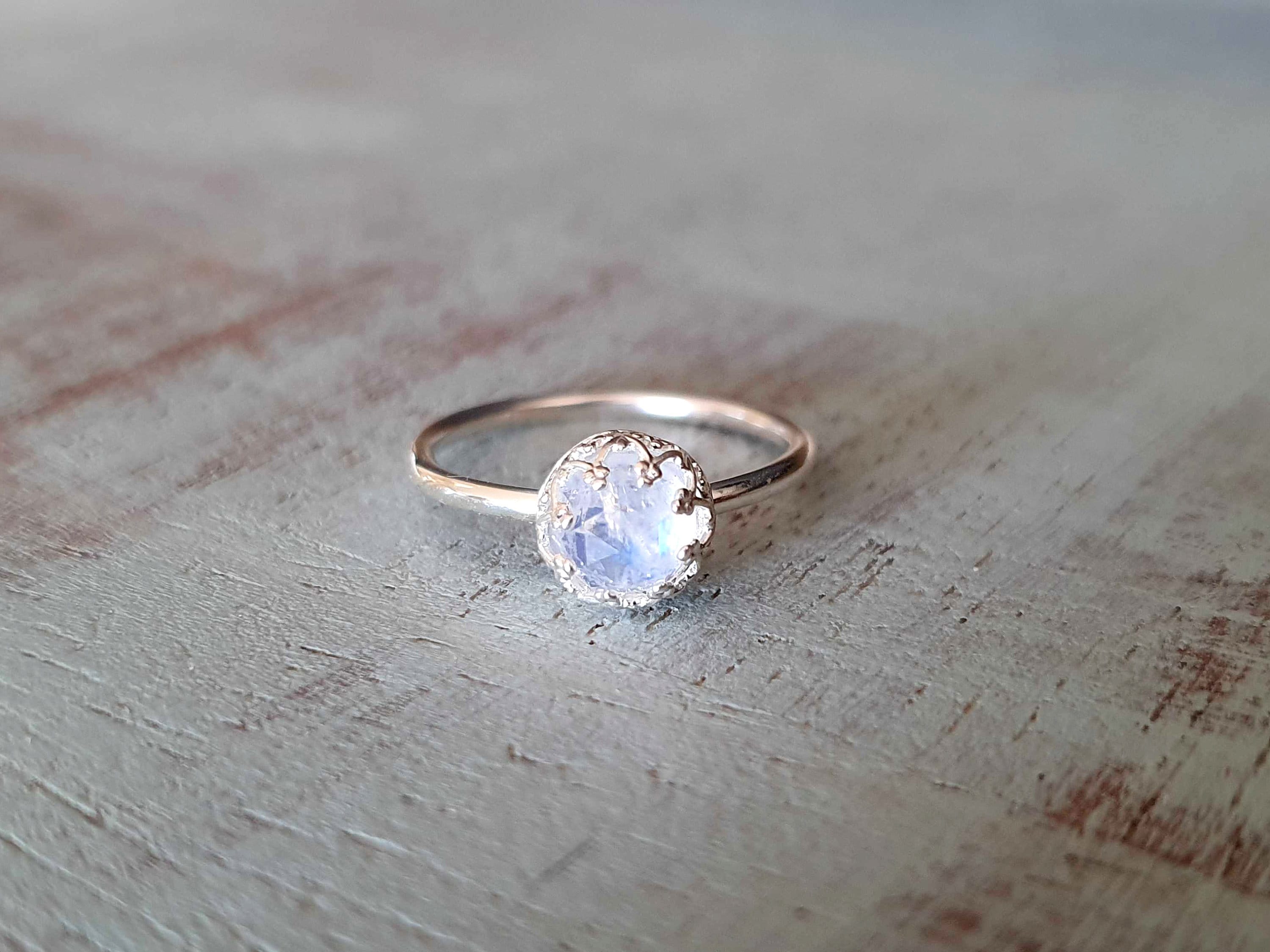 Rainbow Moonstone Ring for Women Gemstone Promise Ring for - Etsy
