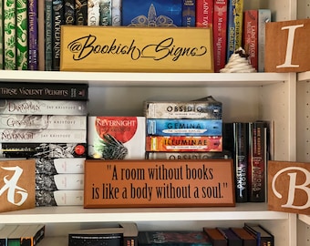 A room without books is a body without soul - large sign