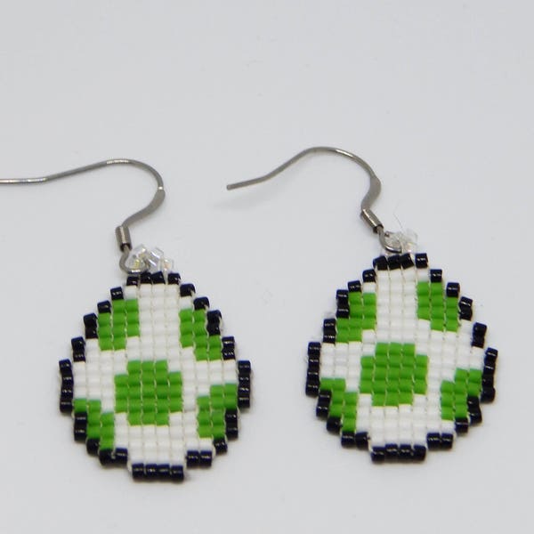 Boucle d'oreille oeuf Yoshi verte