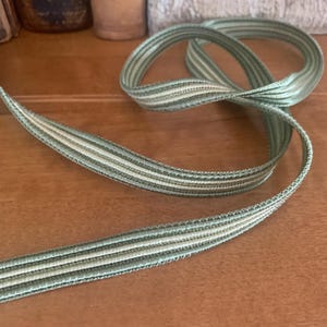 1m Vintage 15mm Licht/Mitte salbeigrüner Soutache Streifen Lampenschirm Gimpe/Geflecht