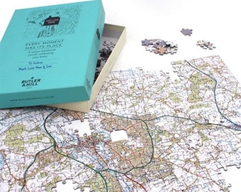 Landranger personalised map jigsaw puzzle centred on your postcode (mainland UK only)