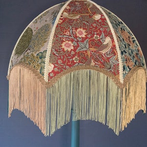 William Morris 'patchwork' Fringed Large Fabric Lampshade - Etsy