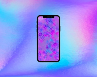 Purple Flowered Phone Wallpaper Digital Download JPG