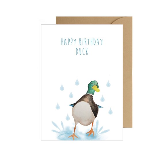Carte De Joyeux Anniversaire Canard Joyeux Anniversaire Etsy