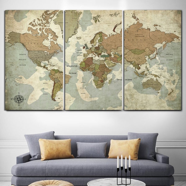 Extra Large Wall Art World Map Exclusive World Map Canvas Print Canvas World Map Art Photo World Canvas And Print Canvas Artwork