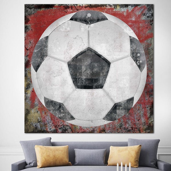 Soccer Ball Print Motivational Print Sports Print Canvas Football Ball Poster Sport Print Football Ball Sports Room Decor Gift For Sportsman