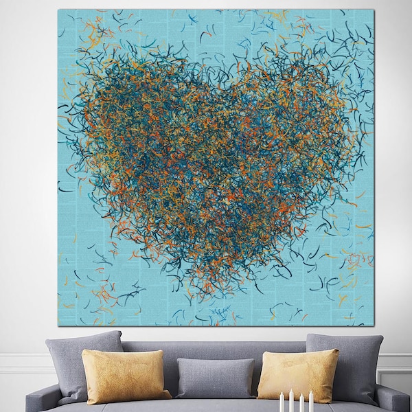 Corazón creativo colorido cartel romántico regalo creativo amor original impreso pintura obra de arte regalo para la decoración de la habitación