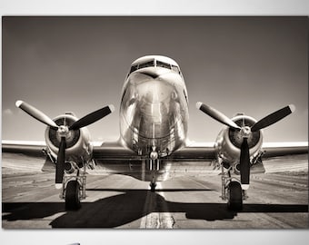 Airplane Canvas Art Vintage Aircraft Poster Airplane Art Multi Panel Print Wall Art Retro Airplane Canvas Print for Living Room Wall Decor